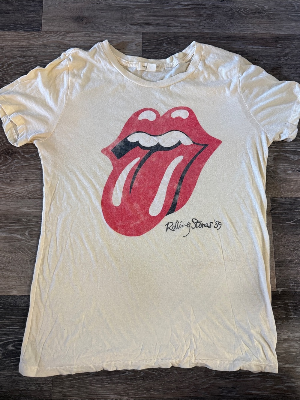 Treasure & Bond White Short Sleeve Tee with Red Tongue Graphic